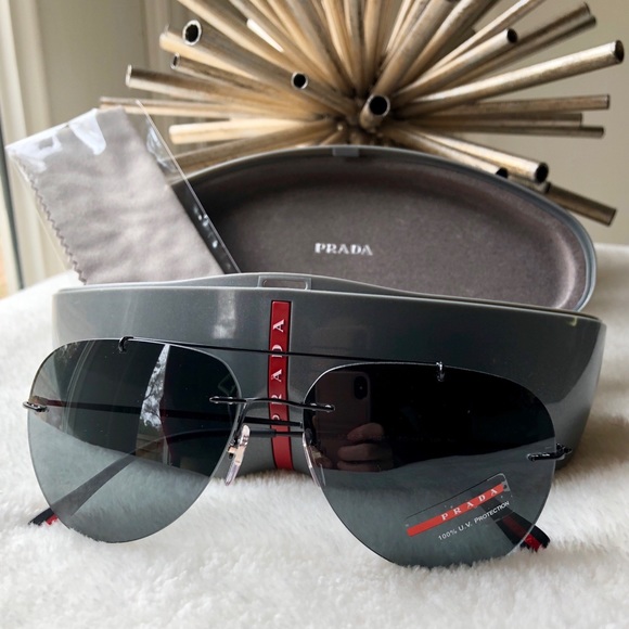 SOLD! NIB Prada Linea Rossa Aviator Sunglasses - Picture 2 of 8